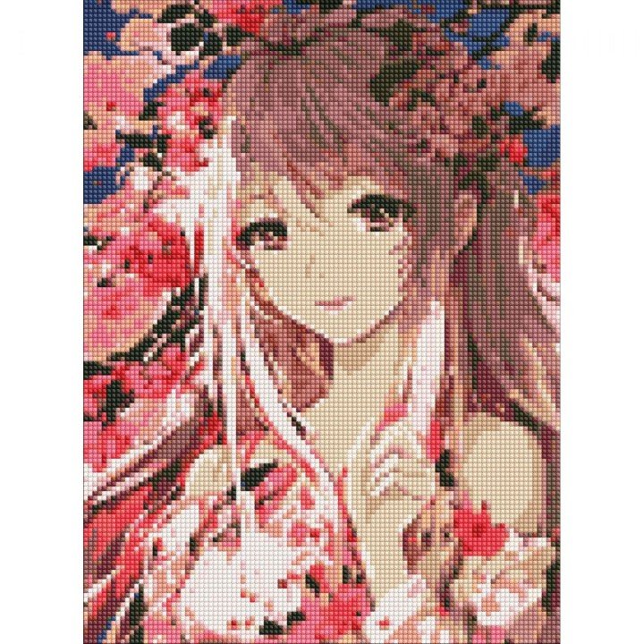 Алмазна мозаїка "Аніме. Весняний настрій"  30х40 см