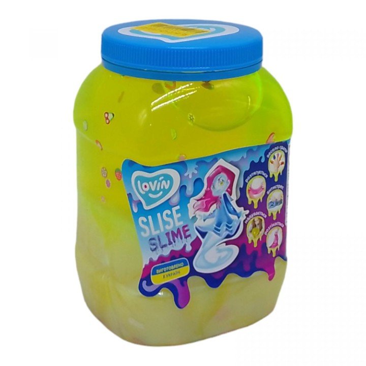 Слайм-антистрес "Lovin: Big slime", жовтий+салатовий