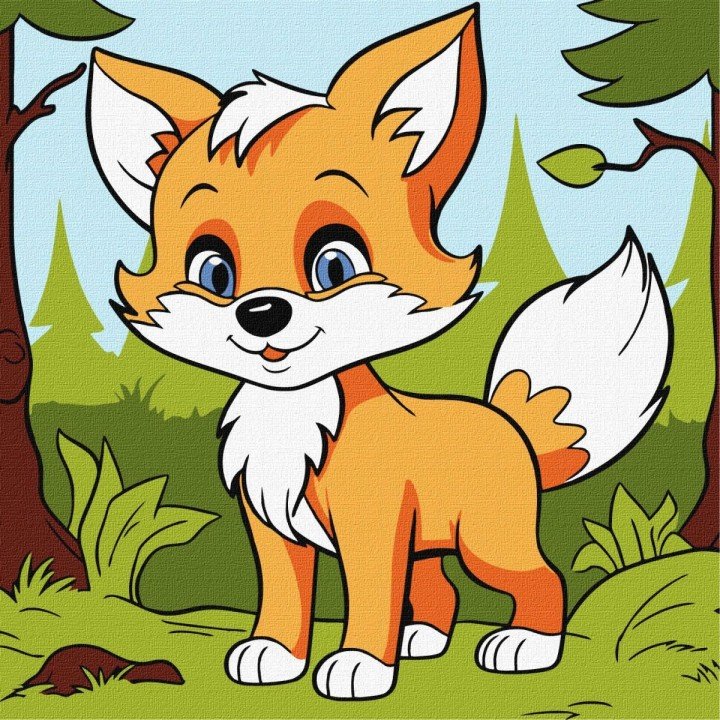 Картина за номерами "Пухнаста лисиця" 25х25 см