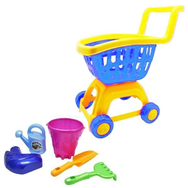 Візок Літній жовтий+синій (пісочний набір попадається рандомно)