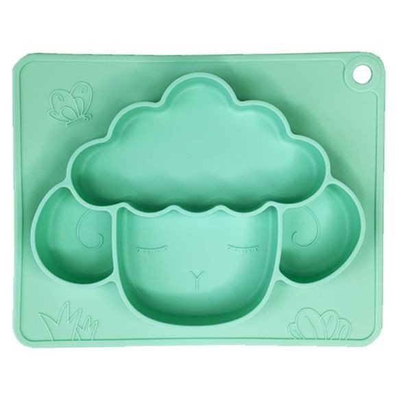 Силіконова тарілка-килимок "Баранчик", мʼятний