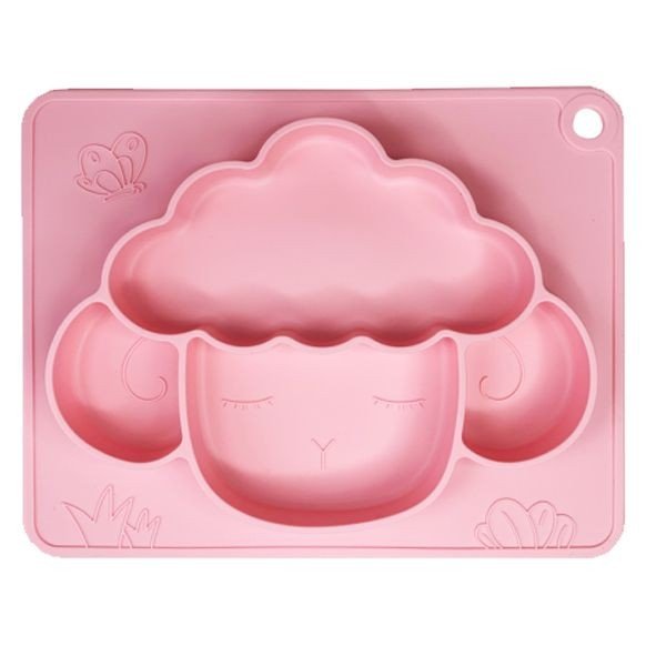 Силіконова тарілка-килимок "Баранчик", рожевий