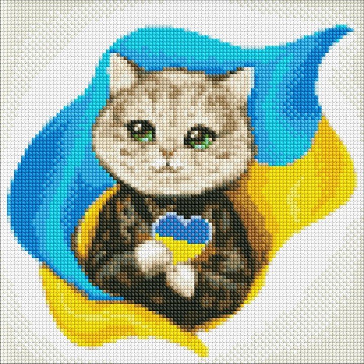 Алмазна мозаїка "З Україною в серці" 30х30 см