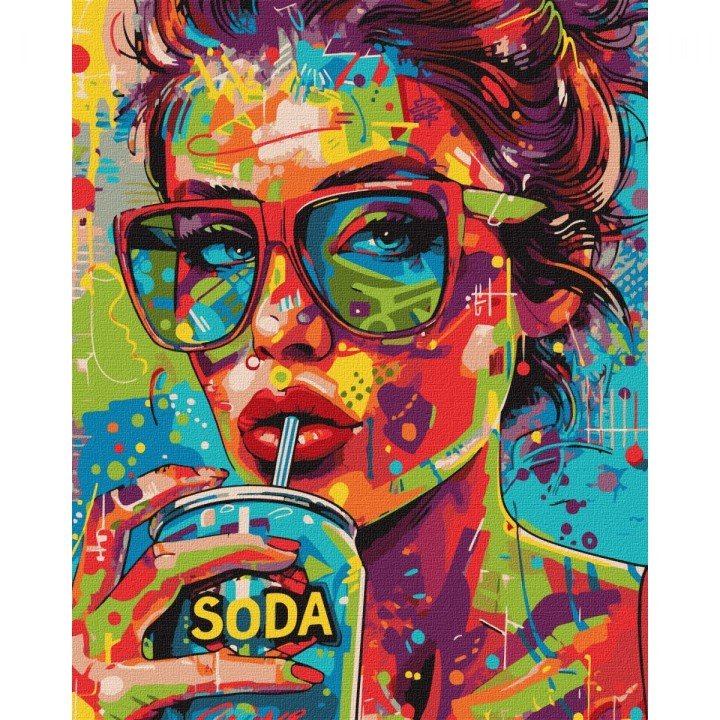 Картина по номерах "Дівчина з содовою" 40х50 см