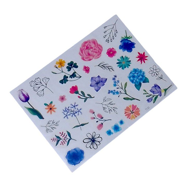 Татуювання-перебивки, тимчасові, "Квіти 2" (1 аркуш)