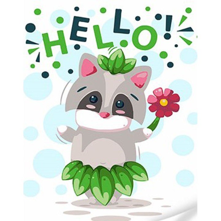 Картина по номерах "Привітливий єнот" 30х40 см