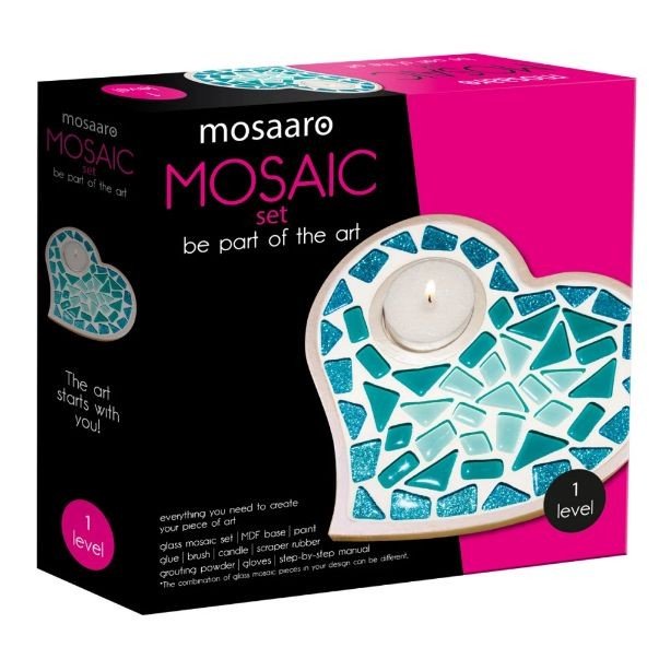 Набір для творчості Mosaaro кришталеве скло мозаїка "Підсвічник. Серце"