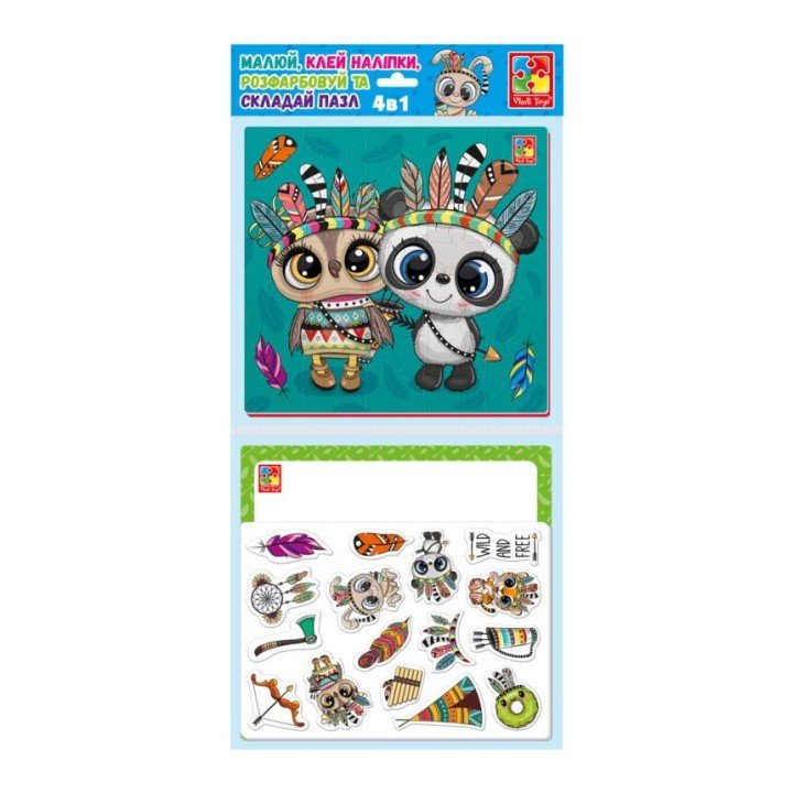 Набір для творчості 4в1 "Пухнасті індіанці" (укр)