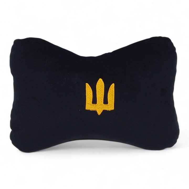 Подушка-підголівник з лого Тризуб чорний
