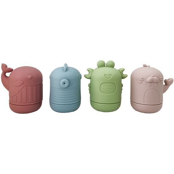 Набір силіконових іграшок для купання "Морські мешканці" (4 шт), 7 см