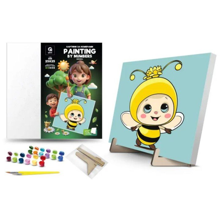 Картина по номерах на підставці "Бджілка" (25х25 см)