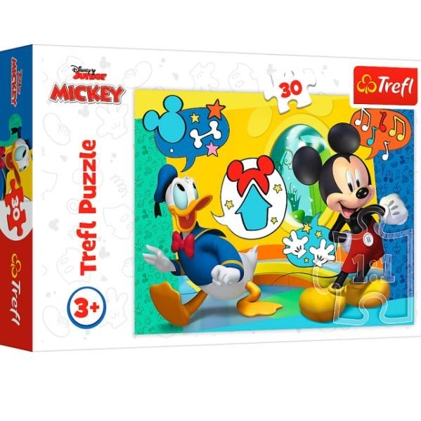 Пазли + розмальовка (30 елм) "Міккі Маус та Весела Хатинка"