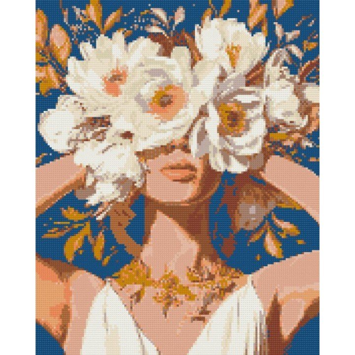 Алмазна мозаїка "Дівчина з півоніями" 40х50 см