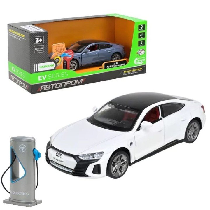 Машинка металева електро Audi RS e-tron GT БІЛА