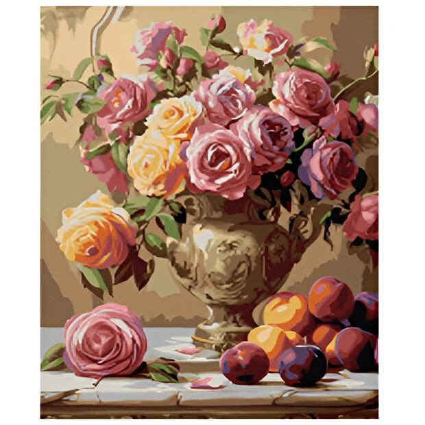 Картина по номерах "Різнокольорові троянди" 30х40 см