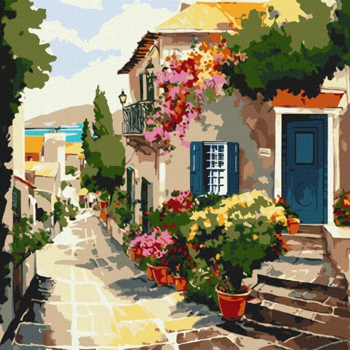 Картина по номерах "Домівка біля моря" 40х40 см