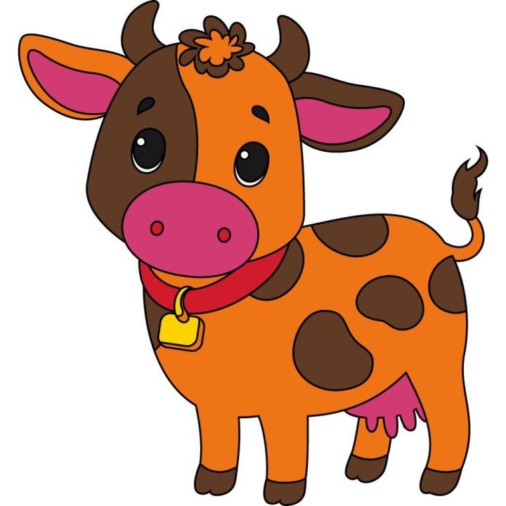 Дитяча розмальовка. Розпис по полотну "Весела корівка" (25х30 см)