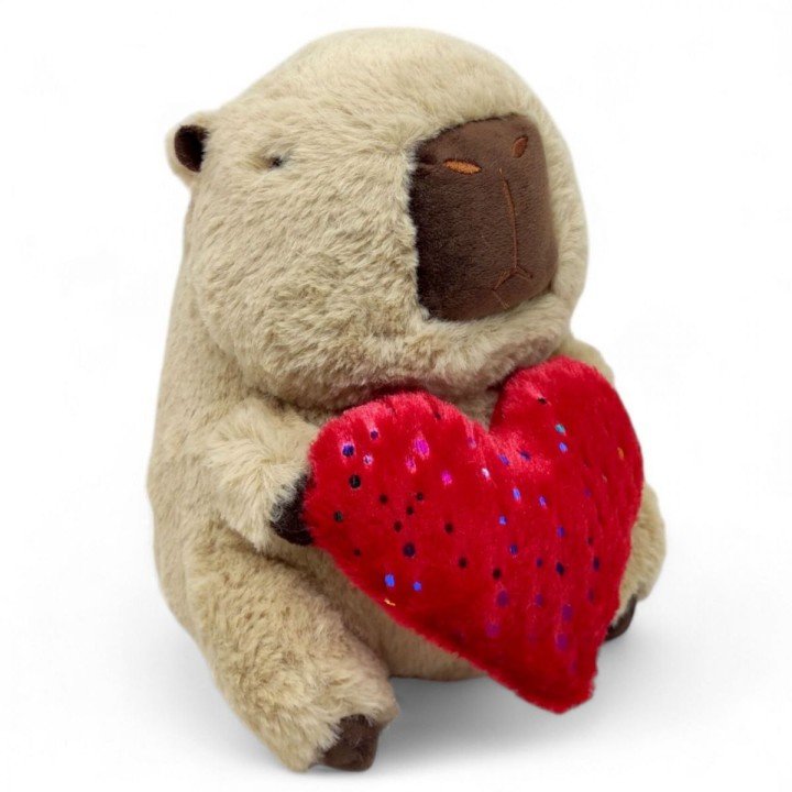 Мʼяка іграшка "Капібара з серцем", 24 см