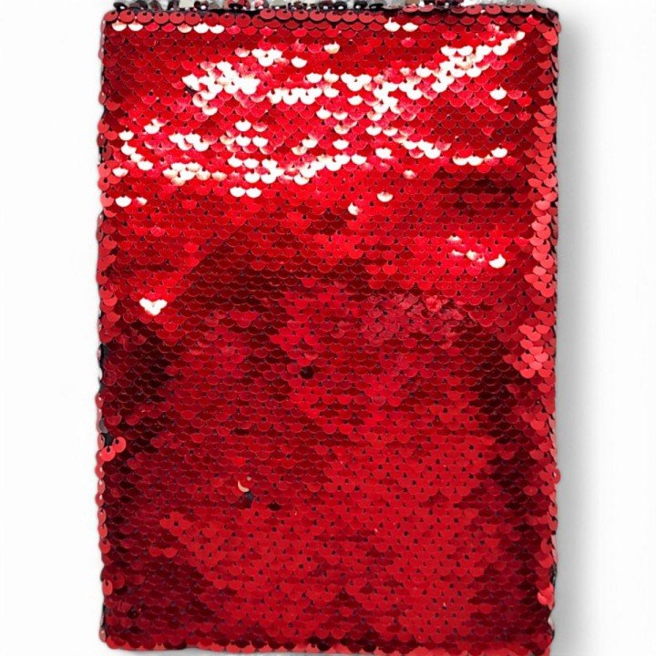 Блокнот "Паєтки" 80 аркушів, А5 (червоний)