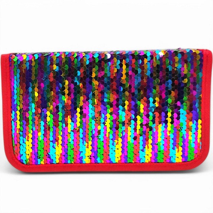 Пенал-книжка з паєтками (1 відділення) кольоровий