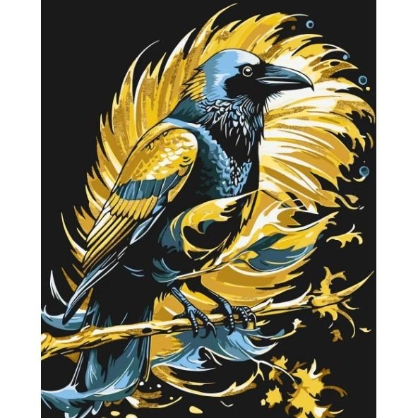 Картина по номерах з фарбами металік "Гордий Ворон" 40х50 см