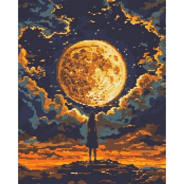 Алмазна мозаїка "Дівчина під Місяцем" 40х50 см