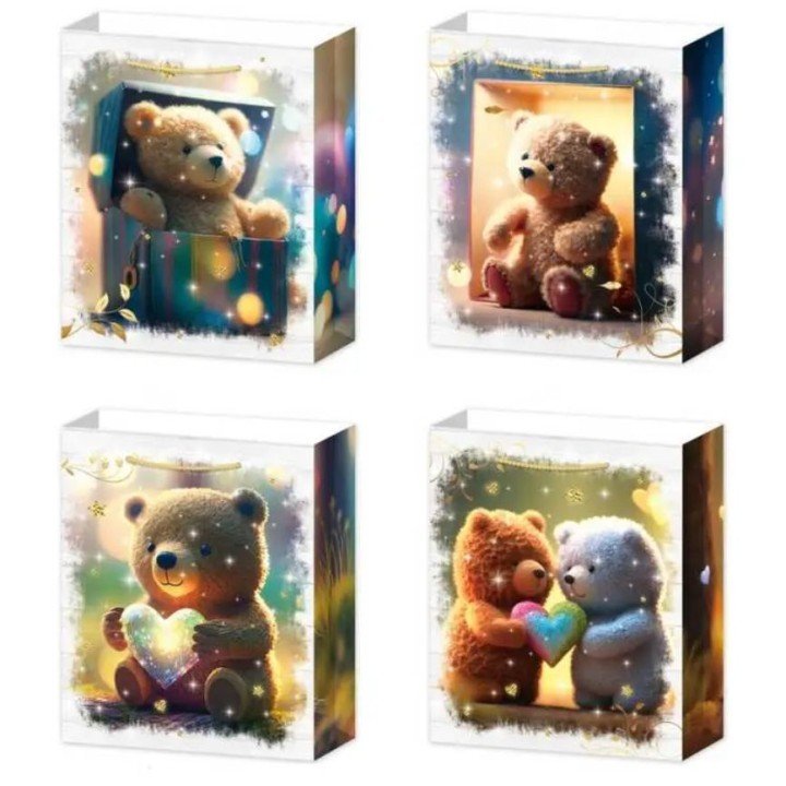 Пакет подарунковий Ведмедики 40 х 12 х 31 см, мікс видів