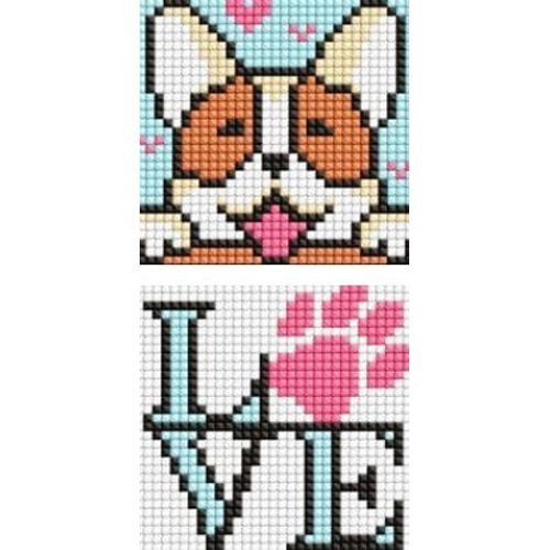 Набір з алмазною мозаїкою на самоклеючій основі "Милий Песик" 9x9 см