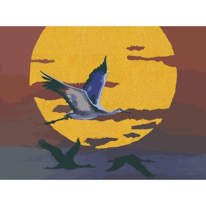 Картина по номерах з фарбами металік "На заході сонця" 50x40 см