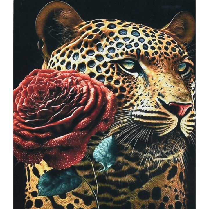 Алмазна мозаїка "Романтичний гепард", 30х40 см
