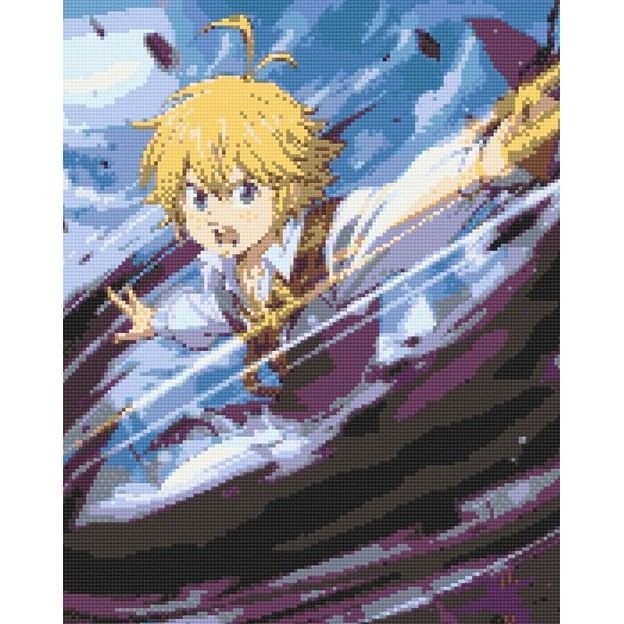 Алмазна мозаїка "Аніме Сім смертних гріхів. Меліодас" 40х50 см