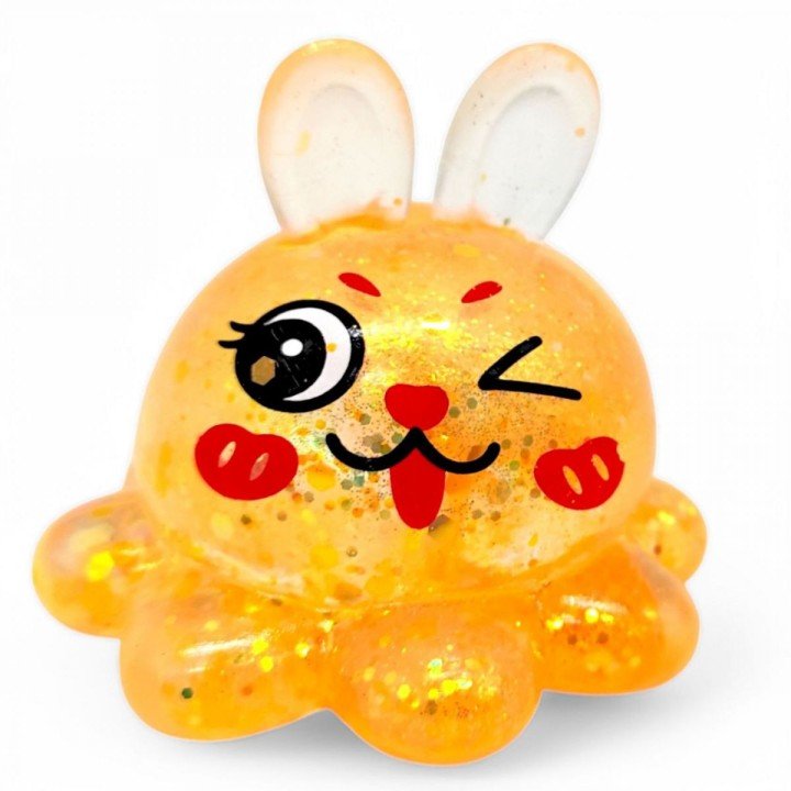 Антистрес жуйка-тягучка "Заєць-восьминіг" (помаранчевий)