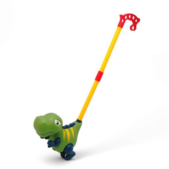 Каталка дитяча "Динозавр", з ручкою (зелений)