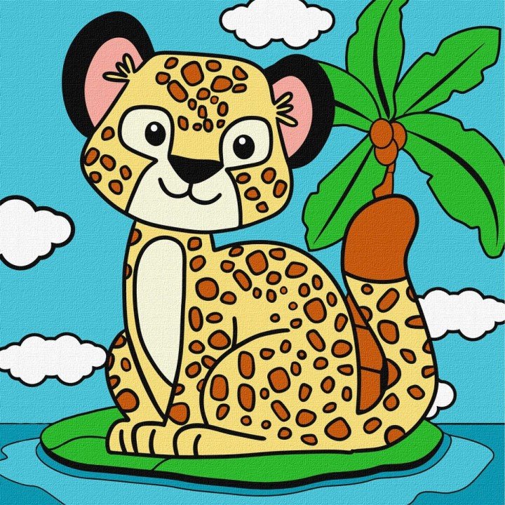 Картина за номерами для дітей "Гепард" 25х25 см