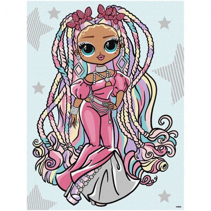 Картина за номерами зі стразами "L.O.L. Surprise! O.M.G. Fashion show Twist Queen" 30х40 см