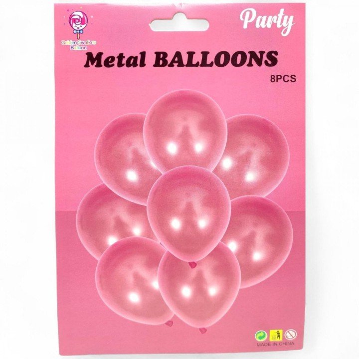 Набір латексних кульок металік 8шт. * 30см рожевий (30860)