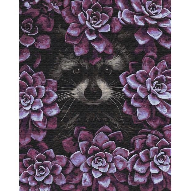 Картина за номерами "Соромʼязливий єнот" 40х50 см