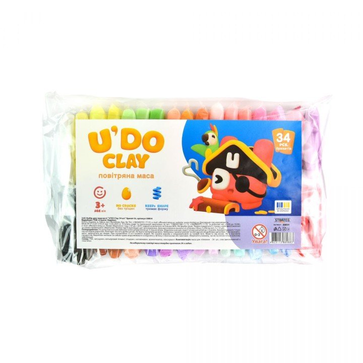 Набір для творчості "UʼDO Clay 34 шт." брикет 6г