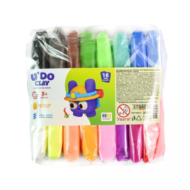 Набір для творчості "UʼDO Clay 16 шт." брикет 10г