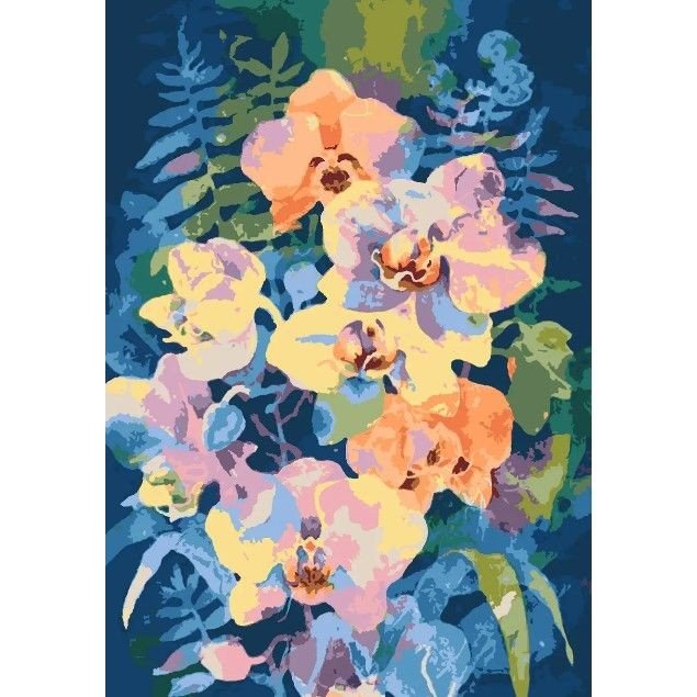 Картина по номерах "Яскраві орхідеї" 28x40 см