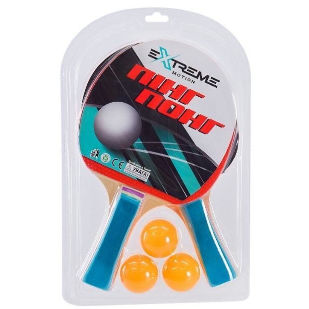 Набiр для настiльного тенiсу (2 ракетки, 3 мʼячики)