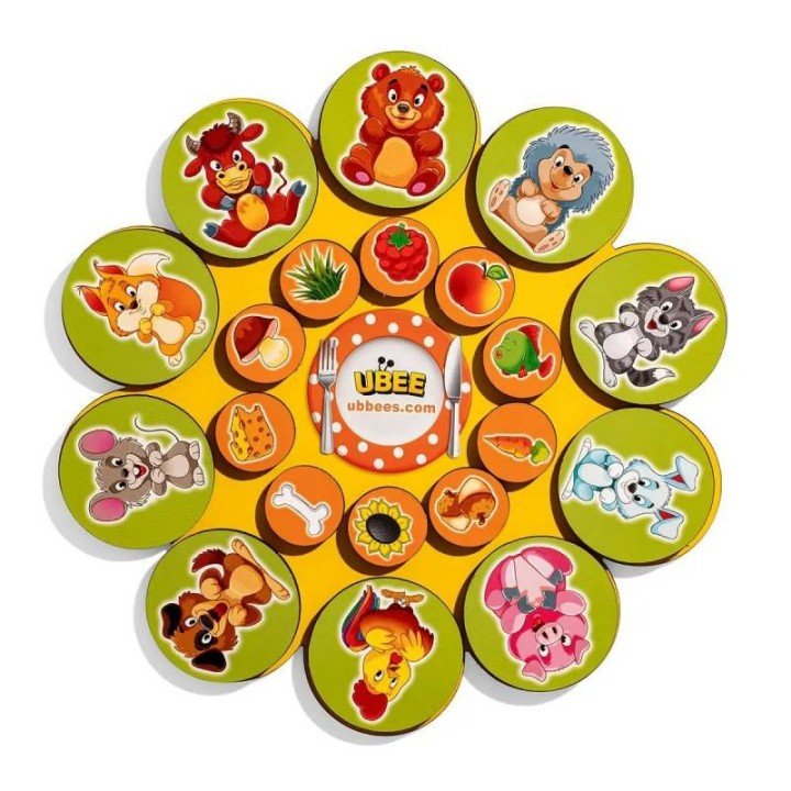 Дерев'янна Гра на липучках "Хто що їсть?"