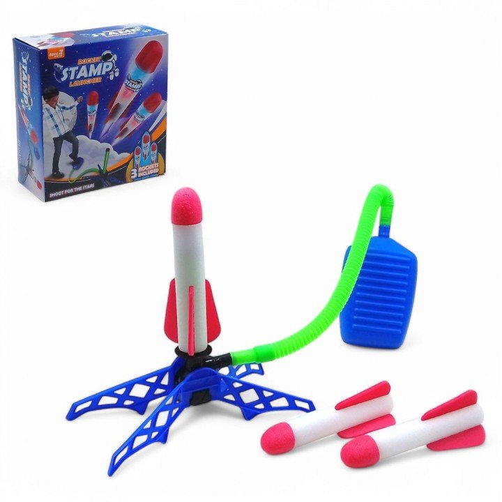 Запускач механічний "Rocket Stamp launcher", 3 заряди ракети, підсвічування