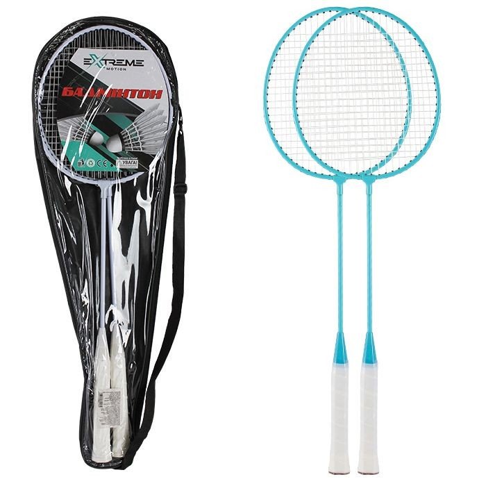 Бадмiнтон (2 ракетки) в сумці-чохлі, блакитний