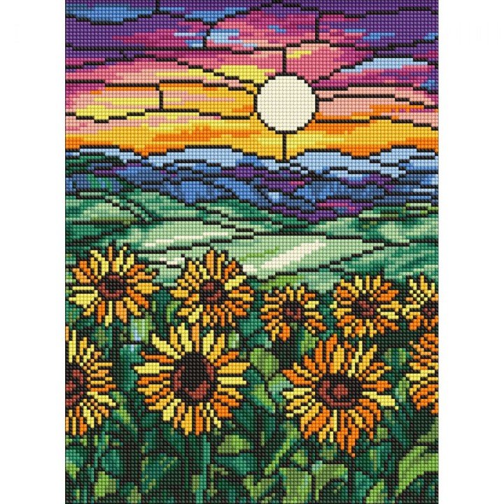 Алмазна мозаїка "Поле соняшників" 30х40 см