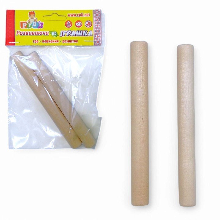 Пара дерев’яних Клавес (claves) (14,5 х 1,5 см)