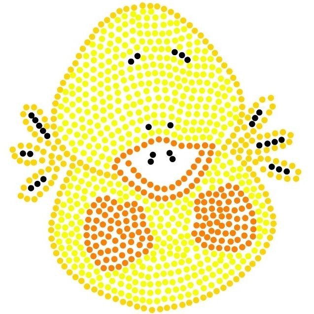 Картина за номерами, з ватними паличками "Крапкова творчість. Кря-кря" (25х25 см)