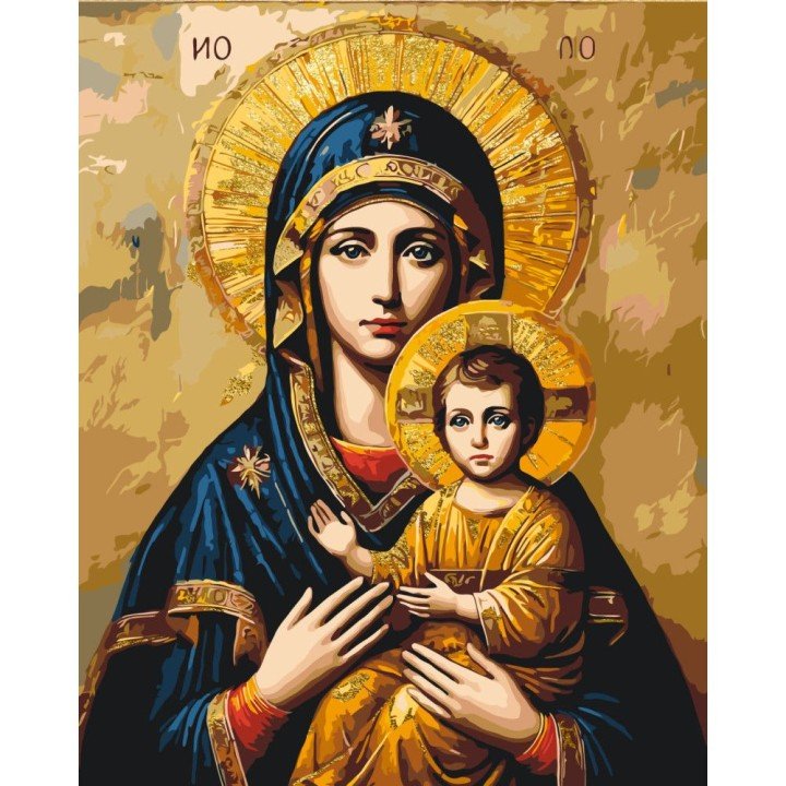 Картина за номерами з фарбами металік "Ікона. Божа Матір" 40х50 см