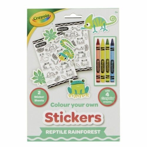 Розмальовки-наліпки "Рептилії в тропічному лісі" з олівцями