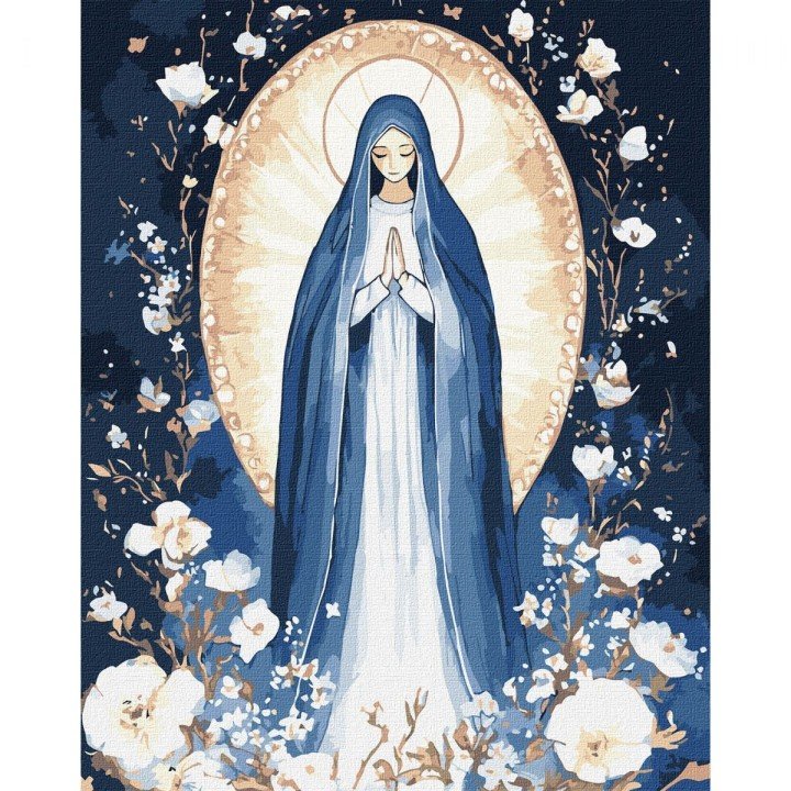Картина по номерах з фарбами металiк "Непорочна Діва" 40х50 см